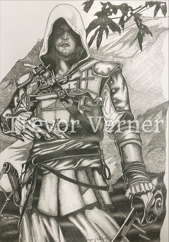 Assassins Creed Scene | Pencil Art Print